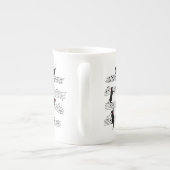 猫の遊音曲、猫音楽、黒猫ギフト ボーンチャイナマグカップ (裏面)