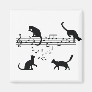猫の遊音楽ノート マグネット