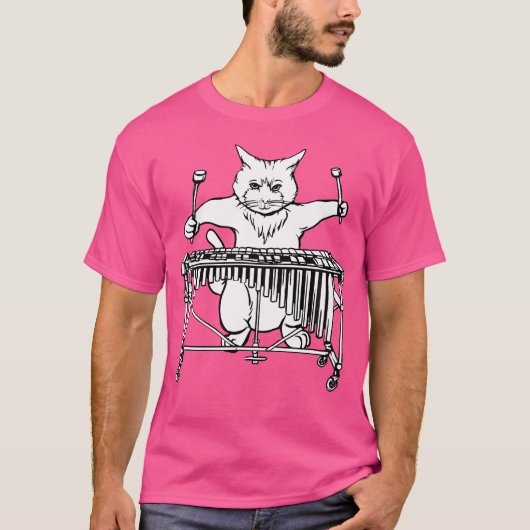 猫の遊Vibraphone Tシャツジャズマリンバ Tシャツ (正面)