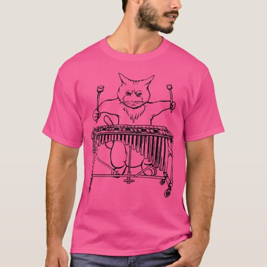 猫の遊Vibraphone Tシャツジャズマリンバ Tシャツ (正面)