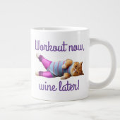 猫の運動 ジャンボコーヒーマグカップ (右)