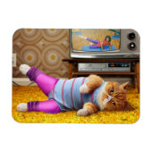 猫の運動 マグネット (横)