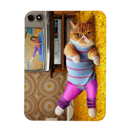 猫の運動 マグネット (縦)