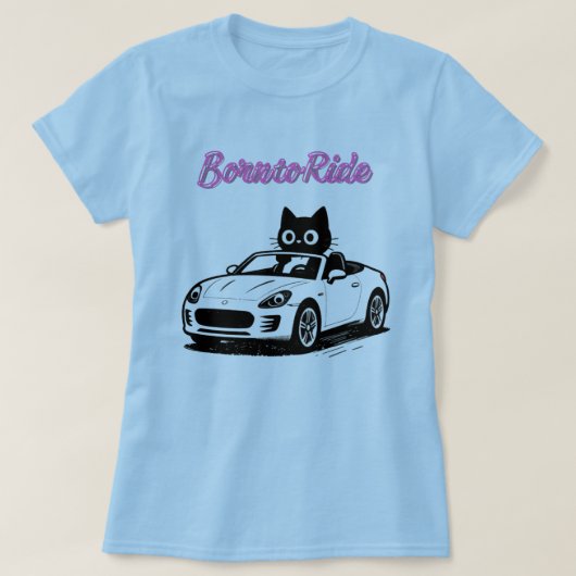 猫の運転するミーム Tシャツ (デザイン正面)