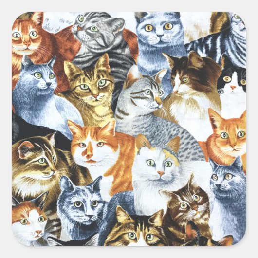 猫の道化師 スクエアシール (正面)