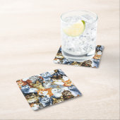 猫の道化師 スクエアペーパーコースター (インサイチュ)