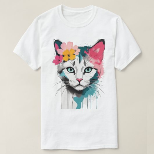 猫の道化者 . Tシャツ (デザイン正面)