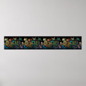 猫の部族の色彩を様式化して黒いフリーズ ポスター (正面)