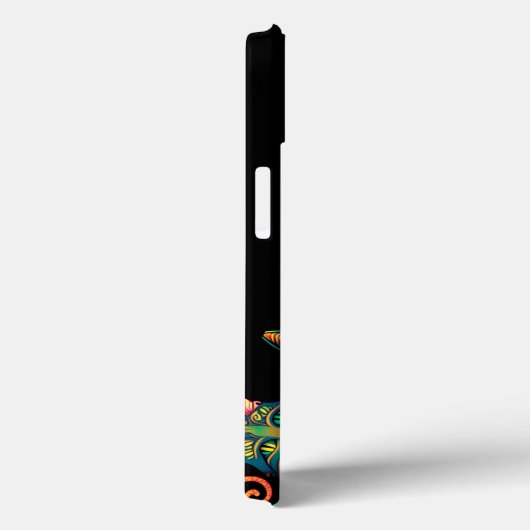 猫の部族の色彩を様式化して黒いフリーズ Case-Mate iPhoneケース (裏面 / 右)