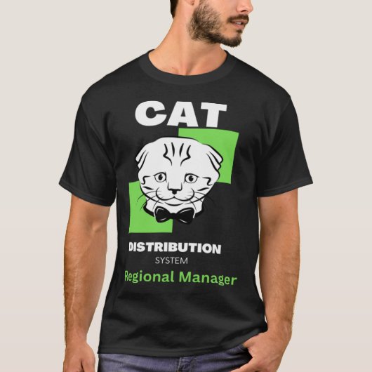 猫の配布地域マネージャー Tシャツ (正面)