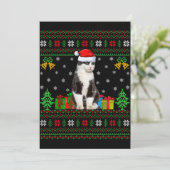 猫の醜いクリスマスの飾り付けサンタ猫クリスマス 招待状 (スタンド正面)