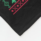 猫の醜いXマスセーターで叫ぶおもしろい人 フリースブランケット (角)