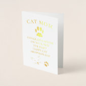 猫の里親決定箔押しカード 箔カード (正面)