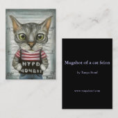 猫の重罪犯人の顔写真 名刺 (正面/裏面)