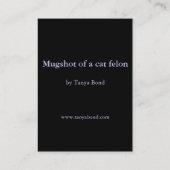 猫の重罪犯人の顔写真 名刺 (裏面)