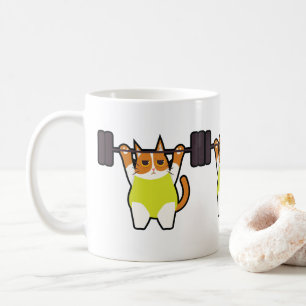 猫の重量挙げのおもしろいな猫好きのトレーニングのフィットネス コーヒーマグカップ