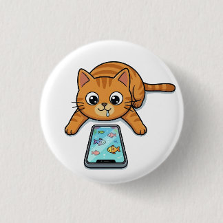 猫の釣りゲーム缶バッジ 缶バッジ