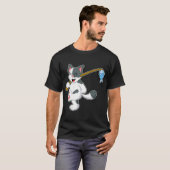 猫の釣りハハハハらくがき仲間 Tシャツ (正面フル)