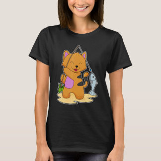 猫の釣り フィッシャー 魚 Tシャツ