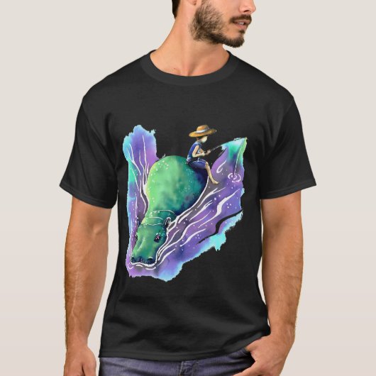 猫の釣り Tシャツ (正面)