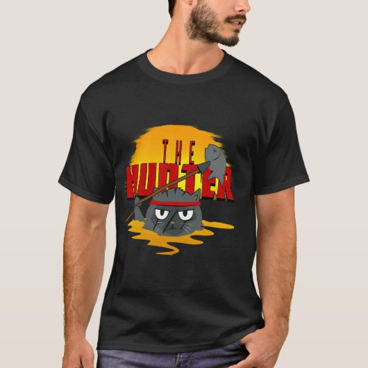 猫の釣り Tシャツ (正面)