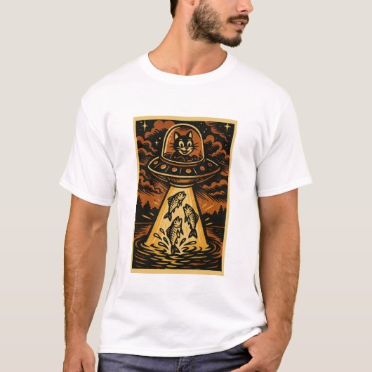 猫の釣りTシャツ Tシャツ (正面)