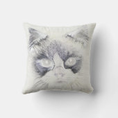 猫の鉛筆スケッチ クッション (裏面)