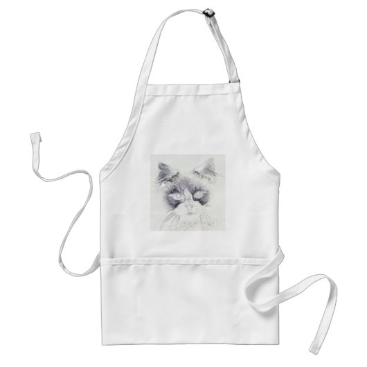 猫の鉛筆スケッチ スタンダードエプロン (正面)