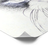 猫の鉛筆スケッチ ポスター (角)