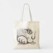 猫の鉛筆画トートバッグ トートバッグ (裏面)
