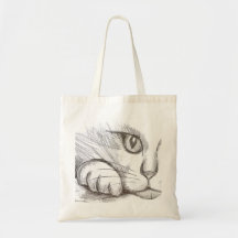 猫の鉛筆画トートバッグ