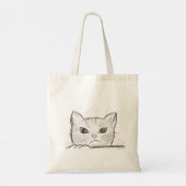 猫の鉛筆画トートバッグ トートバッグ (裏面)