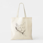 猫の鉛筆画トートバッグ トートバッグ (裏面)
