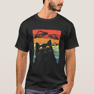 猫の銀河の宇宙船 エイリアン 猫 UFO Tシャツ