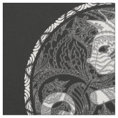 猫の陰陽のペイズリーのプリント ファブリック (クローズアップ)