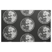 猫の陰陽のペイズリーのプリント ファブリック (ファットクウォーター)