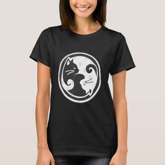 猫の陰陽 Tシャツ (正面)