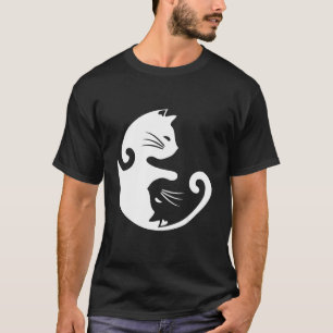 猫の陰陽Tシャツ スピリチュアリティ メディテーション ヨガ ギフト Tシャツ