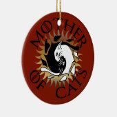 猫の陶磁器のオーナメントの母 セラミックオーナメント (右)