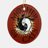 猫の陶磁器のオーナメントの母 セラミックオーナメント (左)