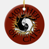 猫の陶磁器のオーナメントの母 セラミックオーナメント (裏面)