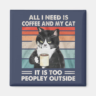 猫の隣にコーヒーがいるだけ マグネット