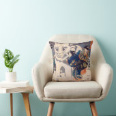 猫の雪だるま,国芳大きな猫雪だるま、国吉、浮世絵 クッション (椅子)