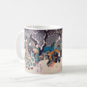 猫の雪だるま,国芳大きな猫雪だるま、国吉、浮世絵 コーヒーマグカップ (正面左)