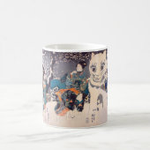 猫の雪だるま,国芳大きな猫雪だるま、国吉、浮世絵 コーヒーマグカップ (中央)
