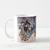 猫の雪だるま,国芳大きな猫雪だるま、国吉、浮世絵 コーヒーマグカップ (左)