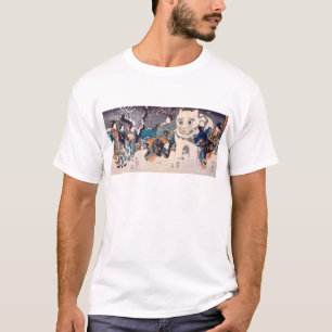 猫の雪だるま,国芳大きな猫雪だるま、国吉、浮世絵 Tシャツ