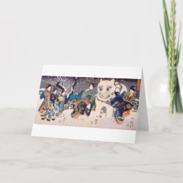 猫の雪だるま,国芳  Big Cat Snowman, Kuniyoshi, Ukiyo-e カード