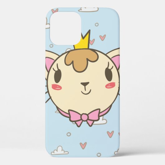 猫の雲のハートテクスチャキッテン Case-Mate iPhoneケース (裏面)