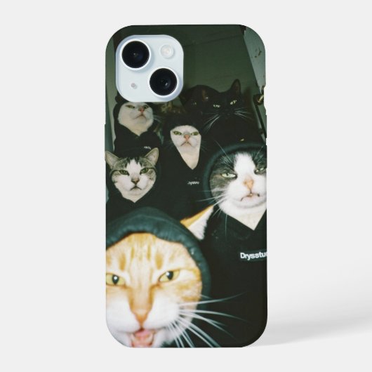 猫の電話 iPhone 15ケース (裏面)